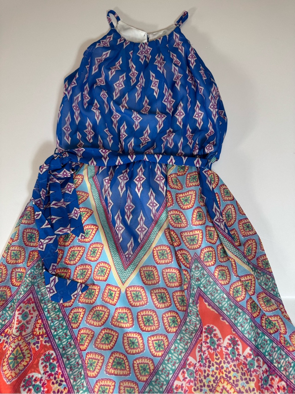 by & by Blue and Orange Paisley Maxi Dress for Girls - Picture 8 of 8
